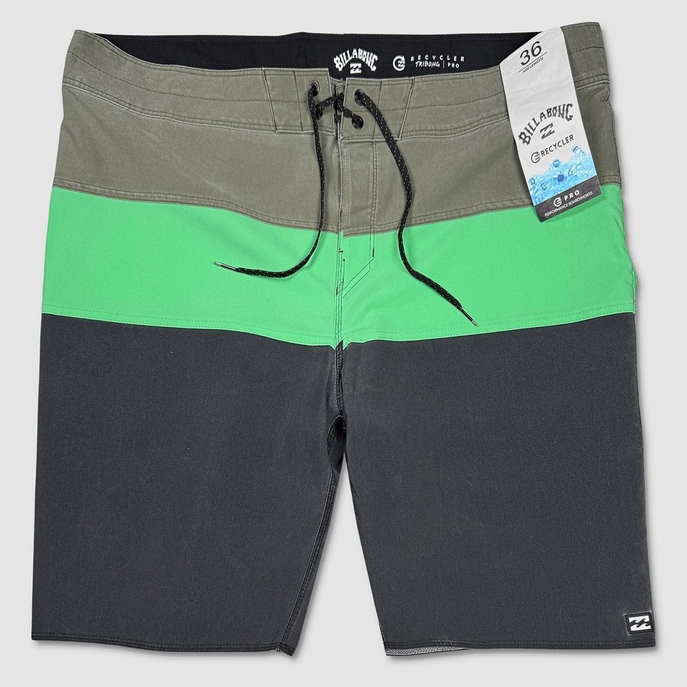 Billabong Tribong Pro Board Shorts - NWT Mens Size 36 Olive / Black - #49653-L5